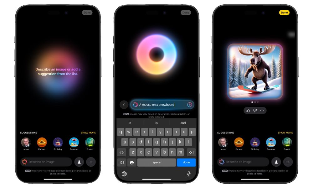 IOS 18.2 beta 1 image playground