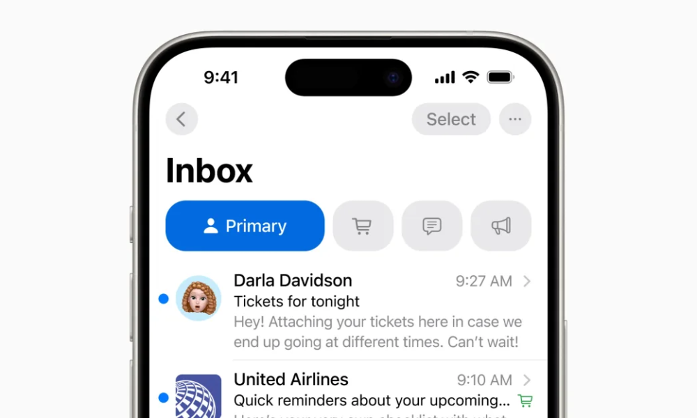 apple wwdc24 ios 18 mail categorization 240610